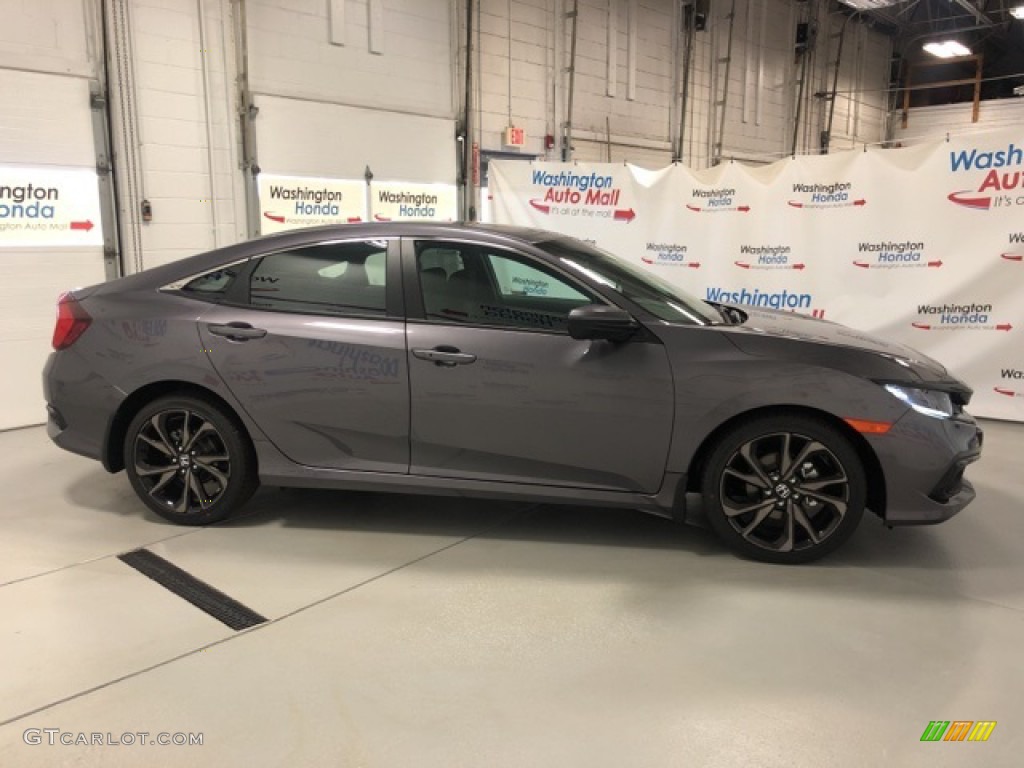 2020 Civic Sport Sedan - Modern Steel Metallic / Black photo #4