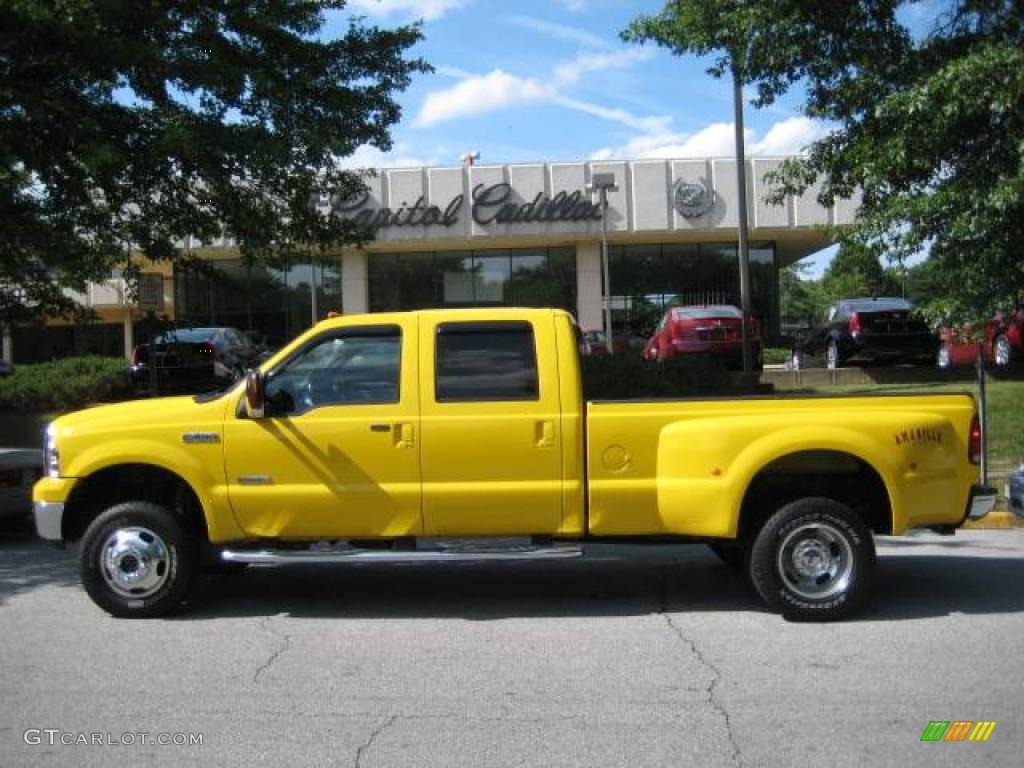 2006 F350 Super Duty Amarillo Edition Crew Cab 4x4 Dually - Blazing Yellow / Black photo #1