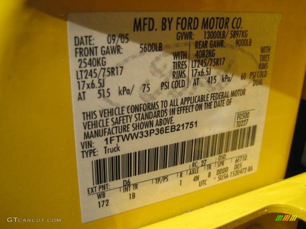 2006 F350 Super Duty Amarillo Edition Crew Cab 4x4 Dually - Blazing Yellow / Black photo #20
