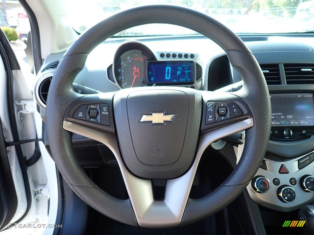 2016 Chevrolet Sonic LT Hatchback Jet Black/Dark Titanium Steering Wheel Photo #139648706
