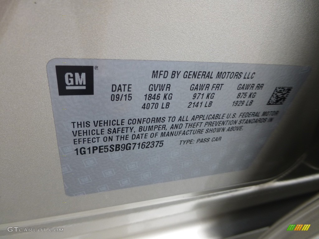2016 Cruze Limited LT - Champagne Silver Metallic / Jet Black photo #28