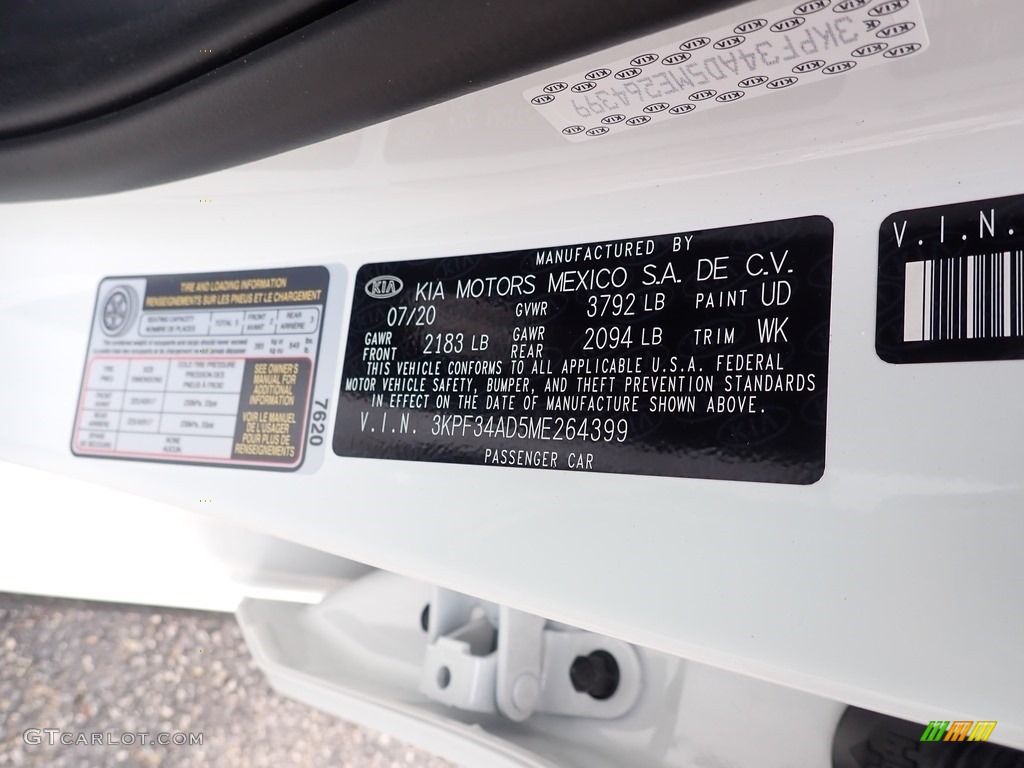 2021 Forte Color Code UD for Clear White Photo #139650922