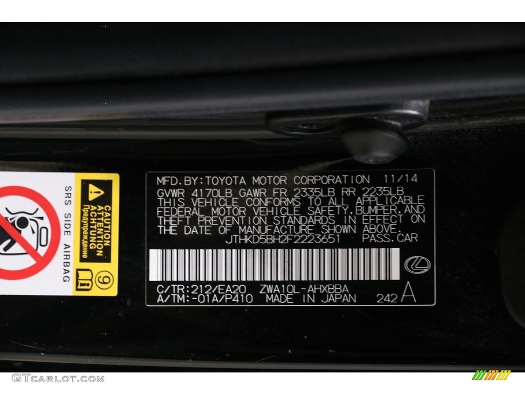 2015 CT Color Code 212 for Obsidian Black Photo #139651075