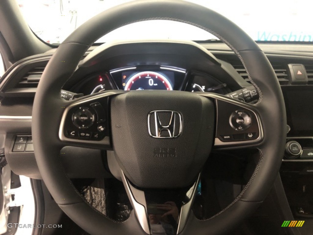 2021 Honda Civic Sport Hatchback Black Steering Wheel Photo #139652893