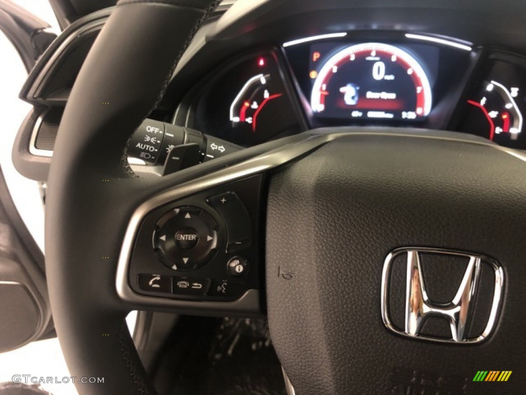 2021 Honda Civic Sport Hatchback Black Steering Wheel Photo #139652917