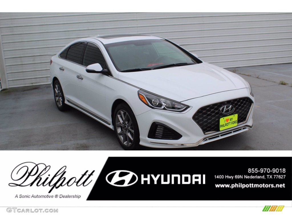 2018 Sonata Sport 2.0T - Quartz White Pearl / Black photo #1