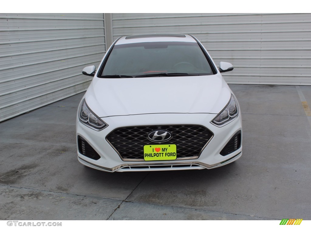 2018 Sonata Sport 2.0T - Quartz White Pearl / Black photo #3