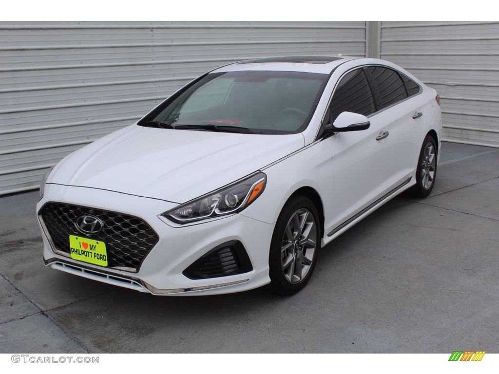 2018 Sonata Sport 2.0T - Quartz White Pearl / Black photo #4