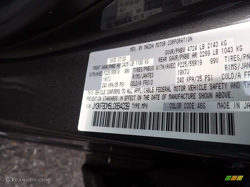 2020 CX-5 Color Code 46G for Machine Gray Metallic Photo #139654402