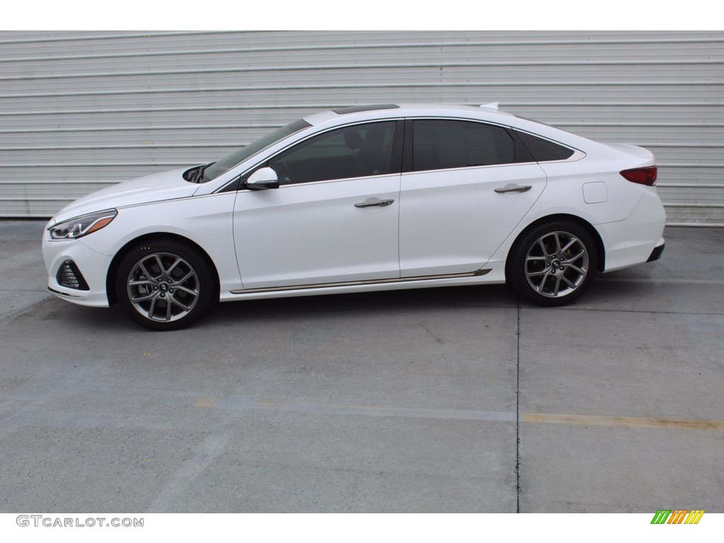 2018 Sonata Sport 2.0T - Quartz White Pearl / Black photo #7
