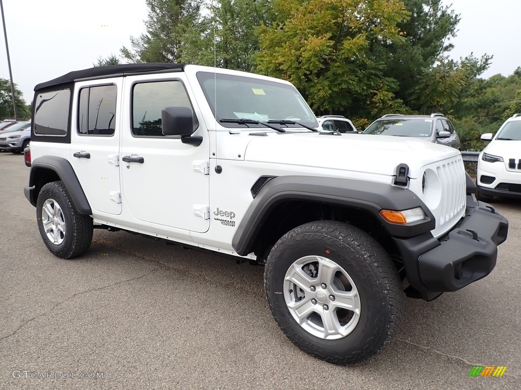 Bright White 2021 Jeep Wrangler Unlimited Sport 4x4 Exterior Photo #139655488