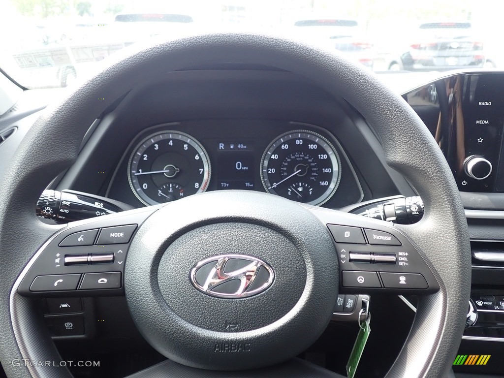 2021 Hyundai Sonata SE Black Steering Wheel Photo #139656064