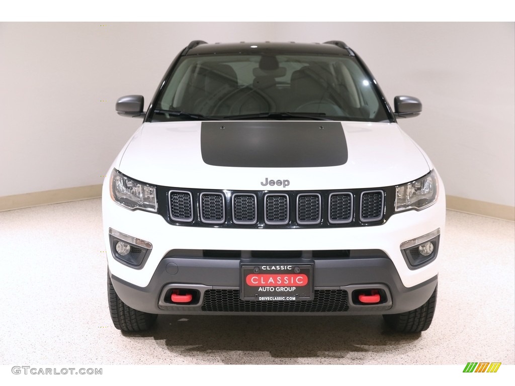 2020 Compass Trailhawk 4x4 - White / Ruby Red/Black photo #2