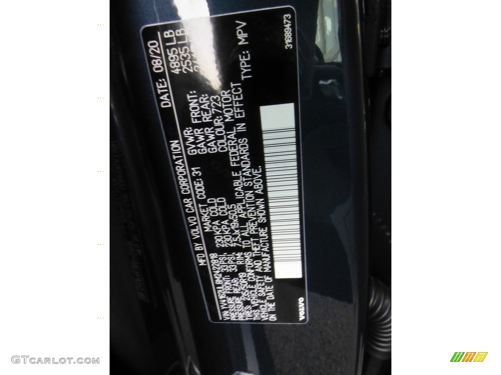 2021 XC40 T5 Inscription AWD - Denim Blue Metallic / Blond/Charcoal photo #11