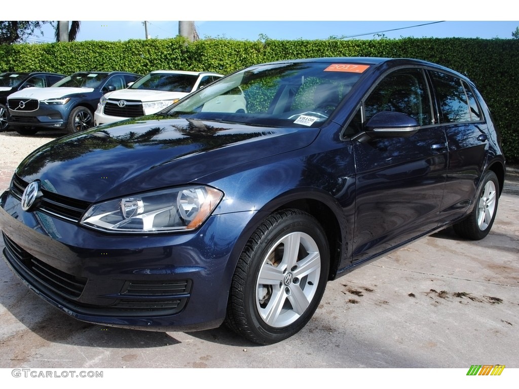 2017 Golf 4 Door 1.8T Wolfsburg - Night Blue Metallic / Titan Black photo #5