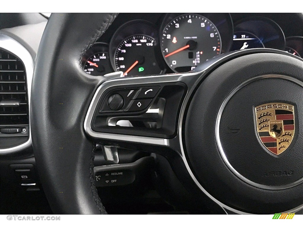 2016 Porsche Cayenne S Black Steering Wheel Photo #139663990