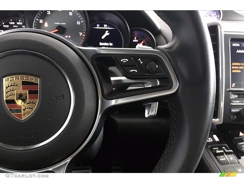 2016 Porsche Cayenne S Black Steering Wheel Photo #139664017