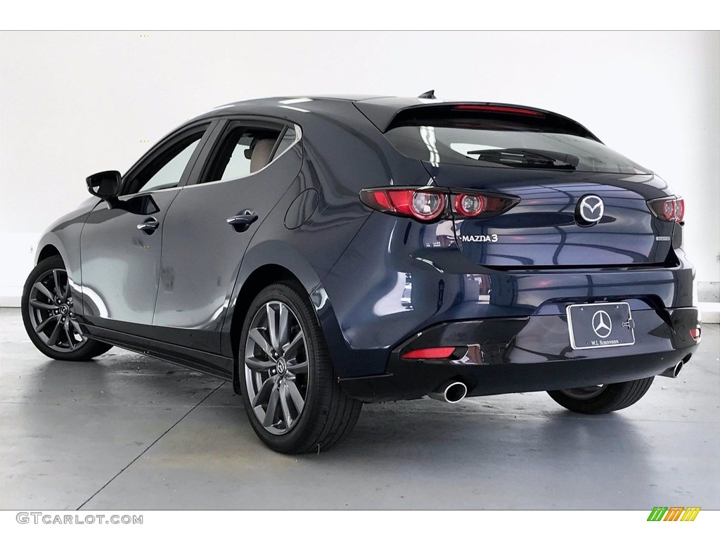 2019 MAZDA3 Hatchback Preferred - Deep Crystal Blue Mica / White photo #10