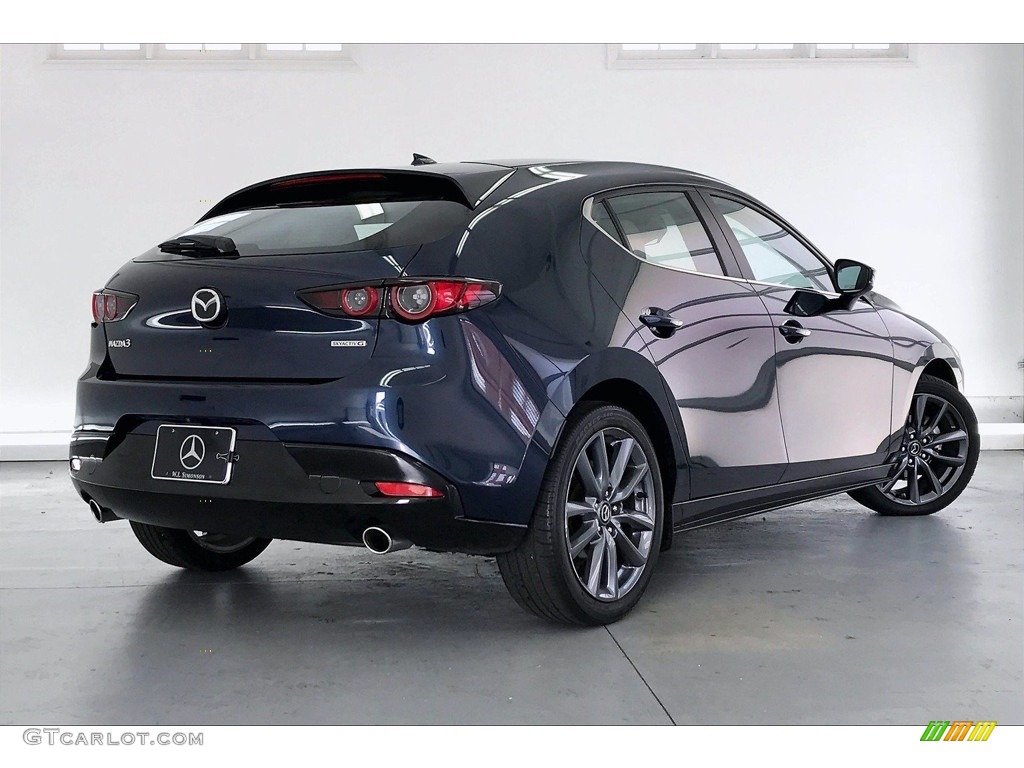2019 MAZDA3 Hatchback Preferred - Deep Crystal Blue Mica / White photo #16