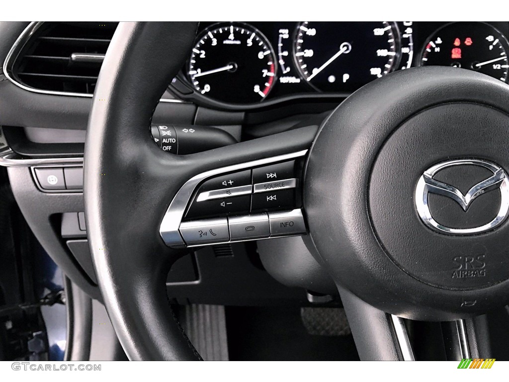 2019 Mazda MAZDA3 Hatchback Preferred White Steering Wheel Photo #139669974