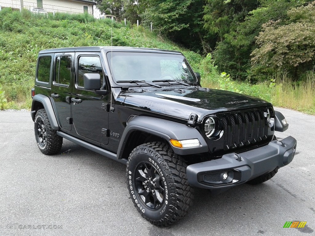 2021 Wrangler Unlimited Willys 4x4 - Black / Black photo #4