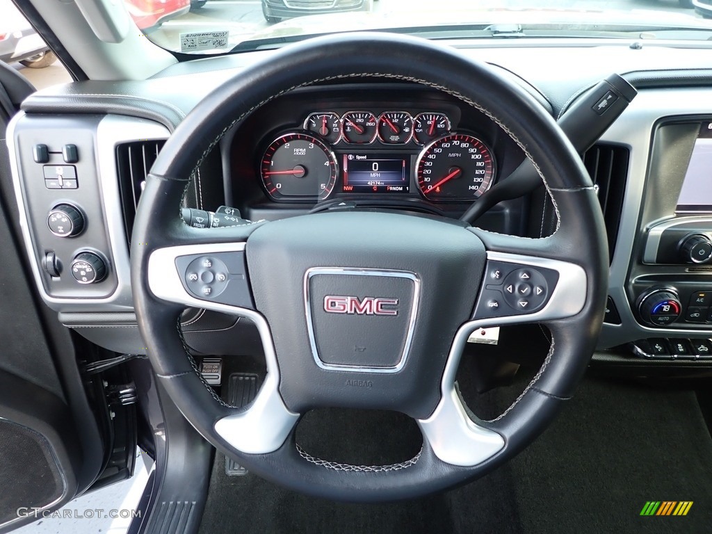 2016 GMC Sierra 2500HD SLT Crew Cab 4x4 Jet Black Steering Wheel Photo #139670646