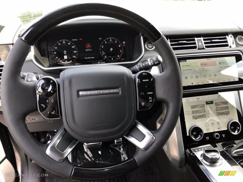 2020 Land Rover Range Rover Autobiography Ebony Steering Wheel Photo #139672071