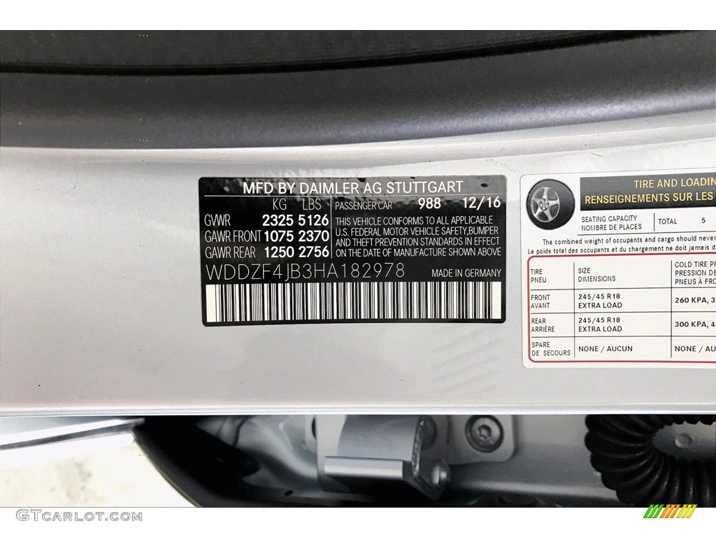 2017 E Color Code 988 for Diamond Silver Metallic Photo #139674600