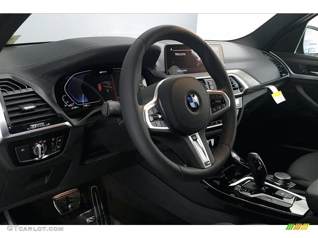2021 BMW X3 xDrive30e Black Steering Wheel Photo #139675086