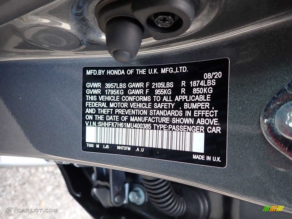2021 Civic Color Code NH737M for Polished Metal Metallic Photo #139679872