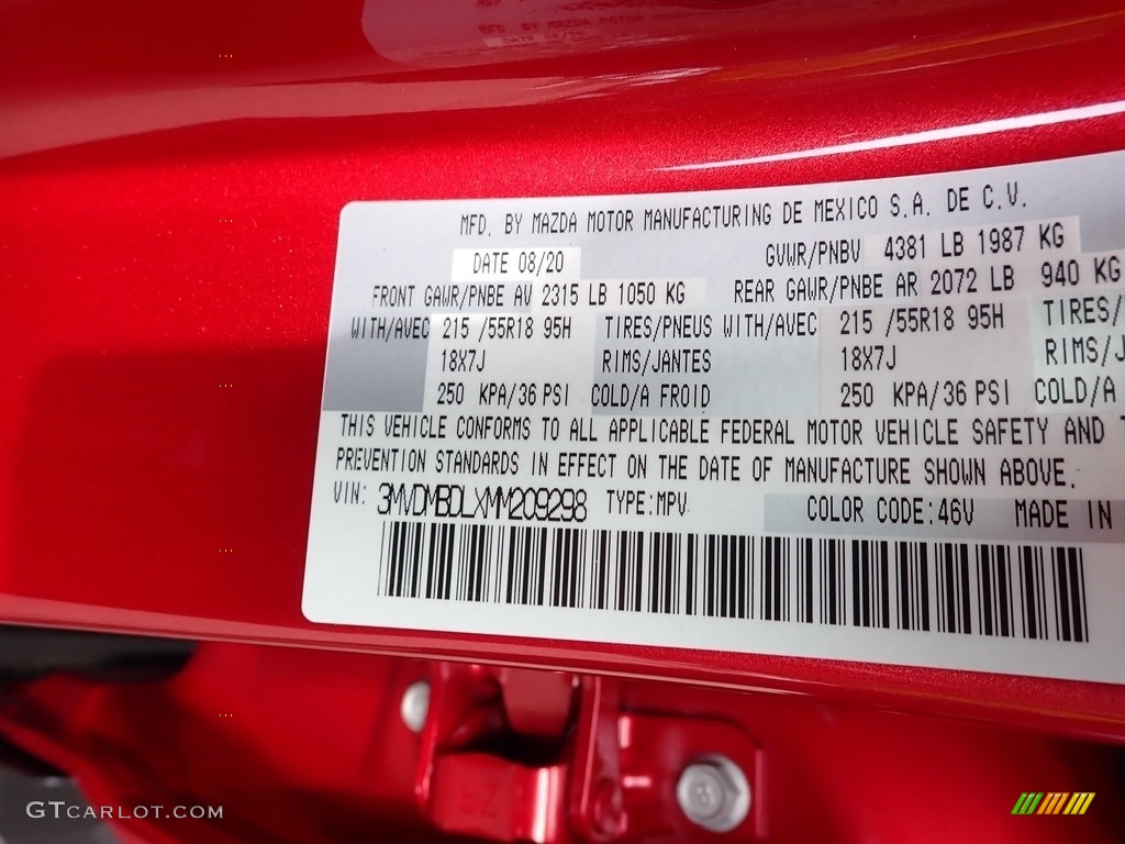 2021 CX-30 Color Code 46V for Soul Red Crystal Metallic Photo #139680982