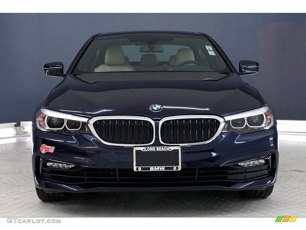 2018 5 Series 530e iPerfomance Sedan - Bluestone Metallic / Canberra Beige/Black photo #2