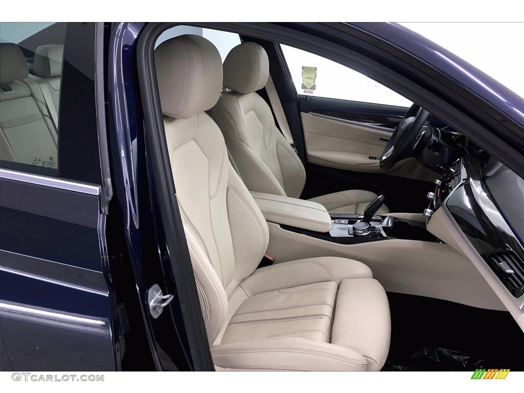 2018 5 Series 530e iPerfomance Sedan - Bluestone Metallic / Canberra Beige/Black photo #6