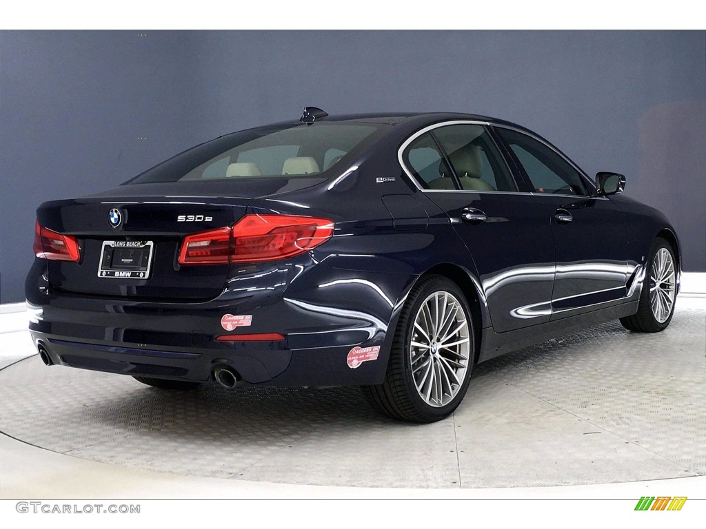 2018 5 Series 530e iPerfomance Sedan - Bluestone Metallic / Canberra Beige/Black photo #13