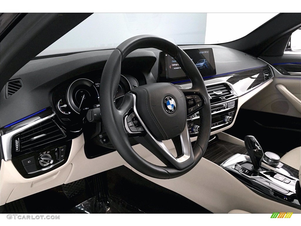 2018 5 Series 530e iPerfomance Sedan - Bluestone Metallic / Canberra Beige/Black photo #21