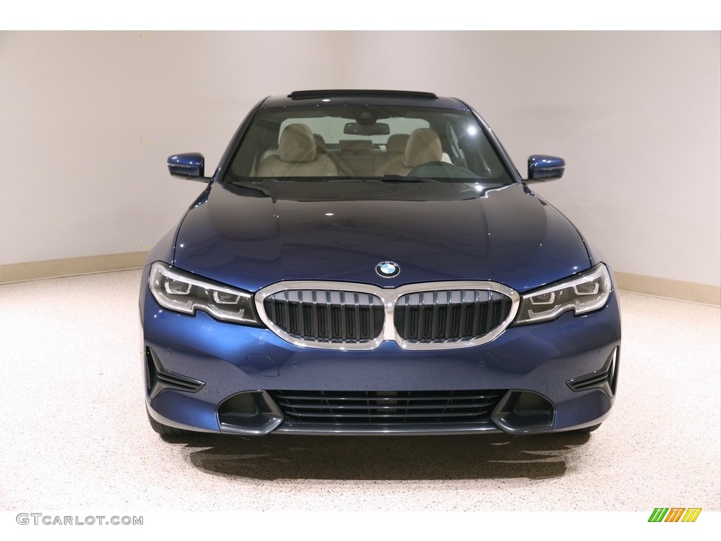 2019 3 Series 330i xDrive Sedan - Mediterranean Blue Metallic / Canberra Beige photo #2