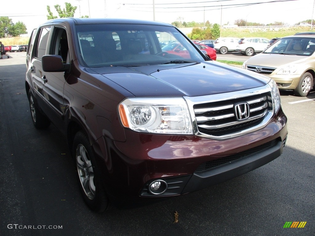 2012 Pilot EX-L 4WD - Dark Cherry Pearl II / Black photo #7