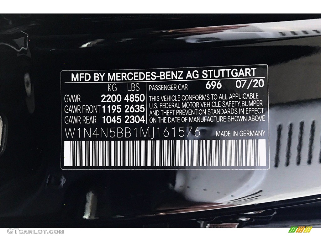 2021 GLA Color Code 696 for Night Black Photo #139683481