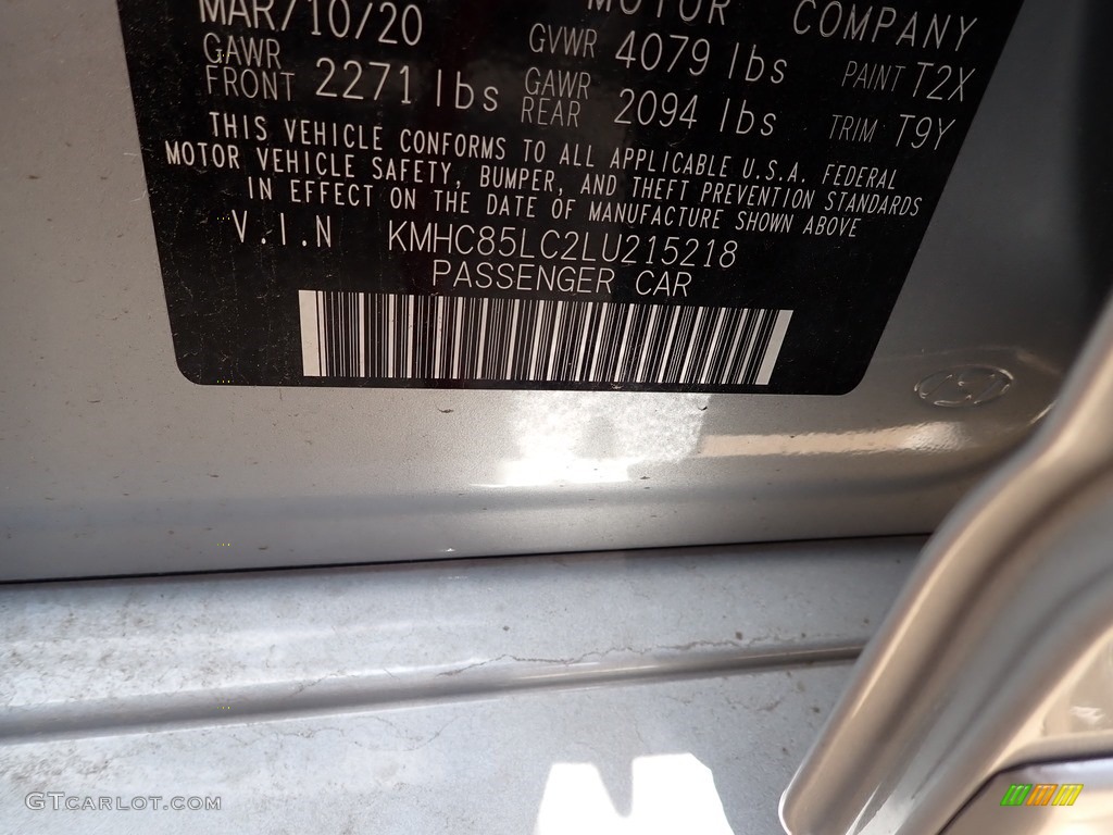 2020 Hyundai Ioniq Hybrid SEL Color Code Photos