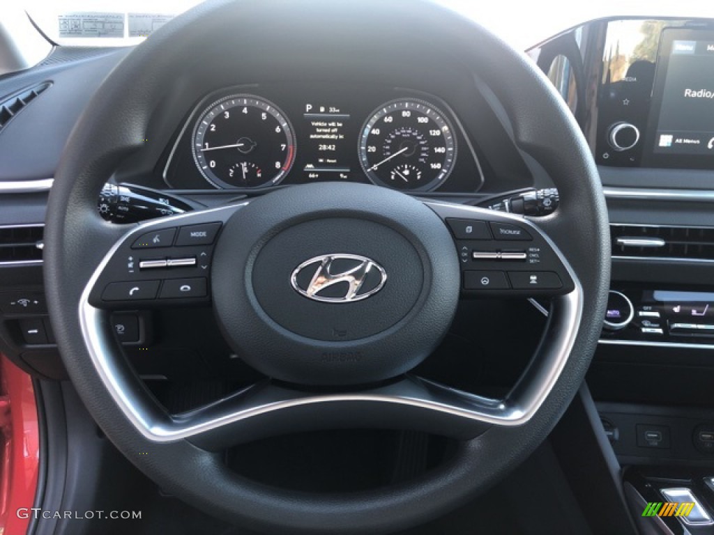 2021 Hyundai Sonata SEL Black Steering Wheel Photo #139685410