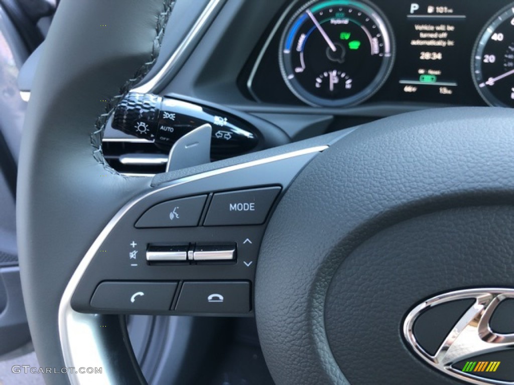 2020 Hyundai Sonata SEL Hybrid Dark Gray Steering Wheel Photo #139687987