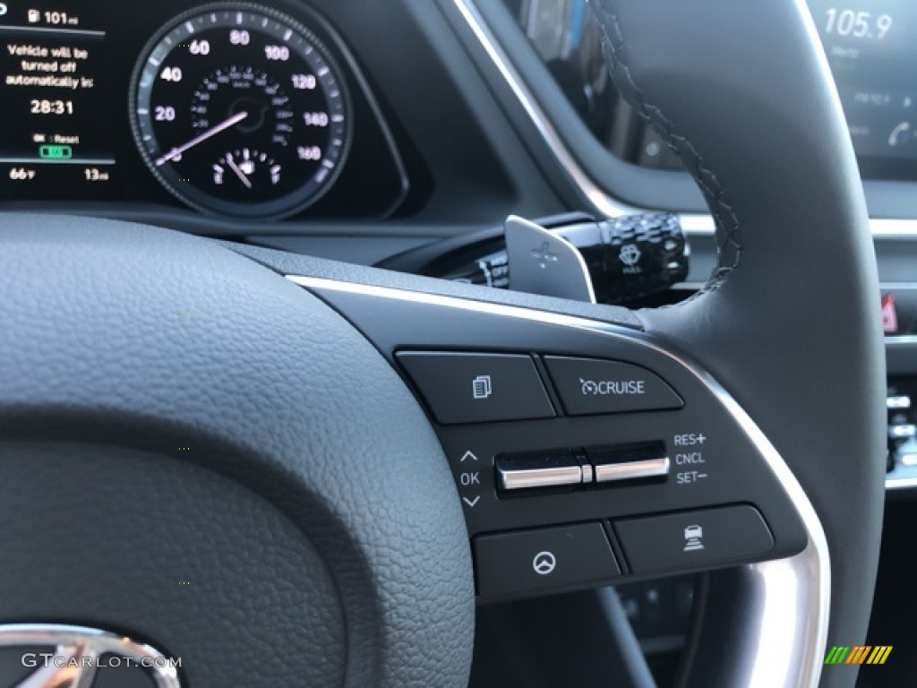 2020 Hyundai Sonata SEL Hybrid Dark Gray Steering Wheel Photo #139688011