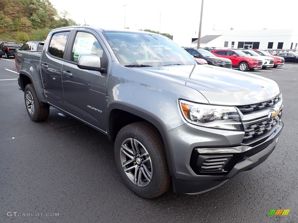 Satin Steel Metallic 2021 Chevrolet Colorado WT Crew Cab 4x4 Exterior Photo #139688092