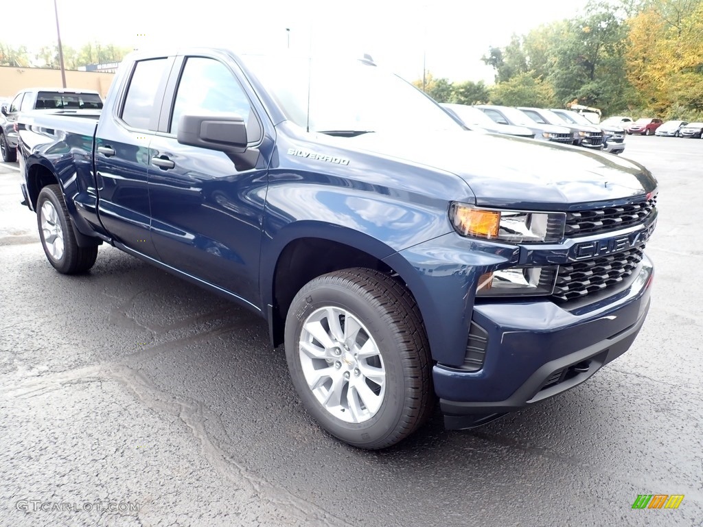 Northsky Blue Metallic 2021 Chevrolet Silverado 1500 Custom Double Cab 4x4 Exterior Photo #139689532