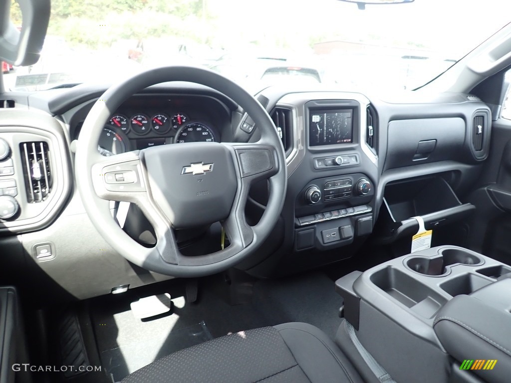 Jet Black Interior 2021 Chevrolet Silverado 1500 Custom Double Cab 4x4 Photo #139689631