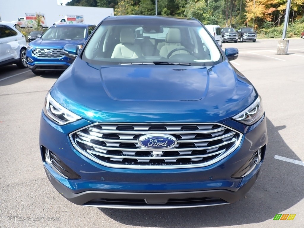 2020 Edge Titanium AWD - Dark Persian Green Metallic / Soft Ceramic photo #4