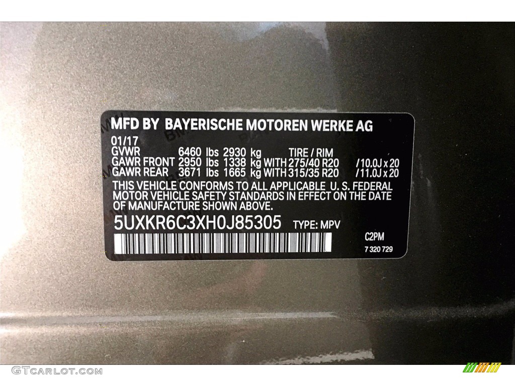 2017 X5 xDrive50i - Atlas Cedar Metallic / Black photo #36