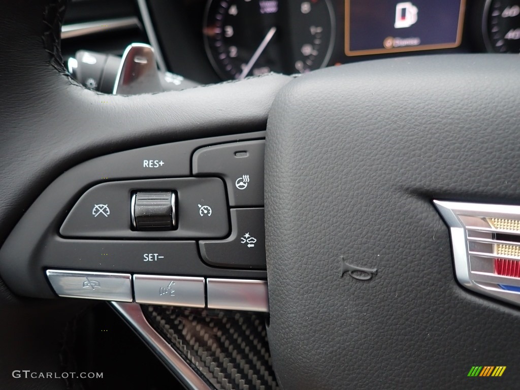 2021 Cadillac XT6 Sport AWD Jet Black Steering Wheel Photo #139695150