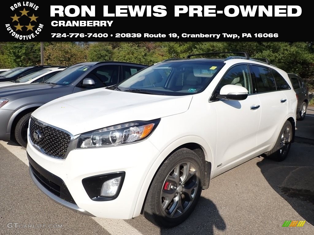 2016 Sorento SX V6 AWD - Snow White Pearl / Satin Black photo #1