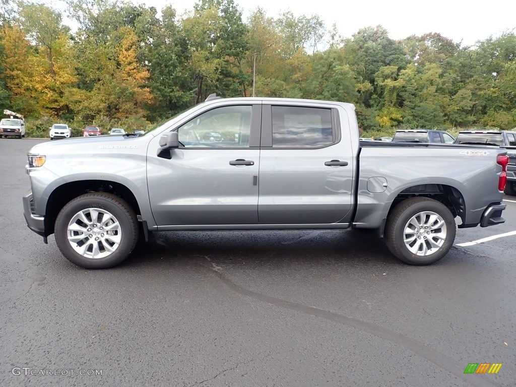 Satin Steel Metallic 2020 Chevrolet Silverado 1500 Custom Crew Cab 4x4 Exterior Photo #139699500